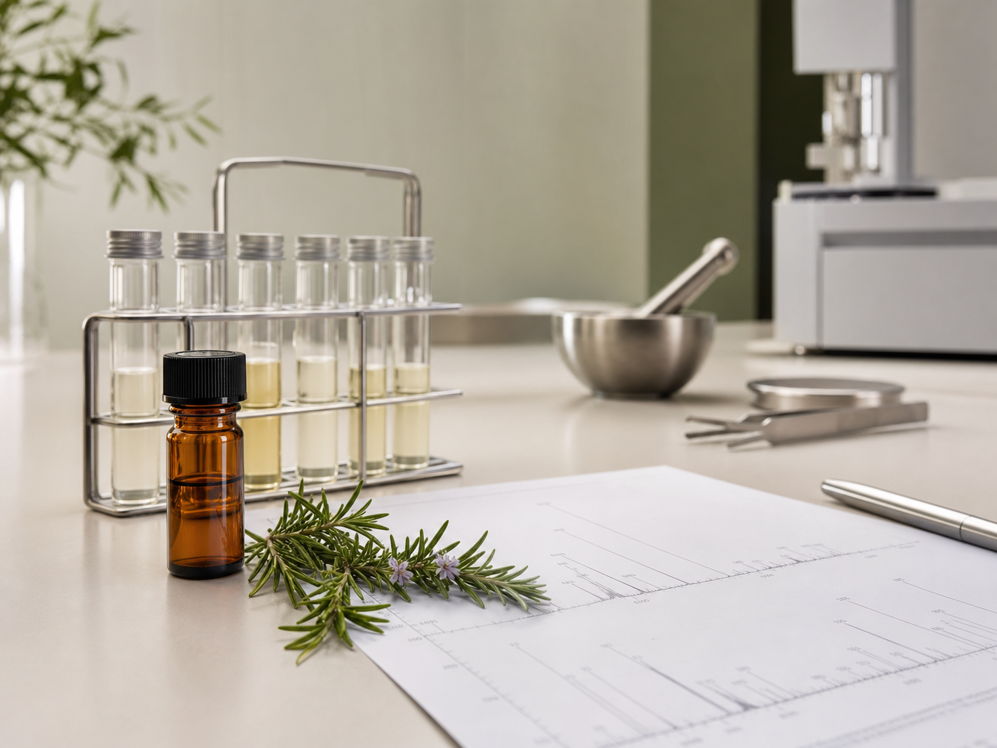 Essential oil quality testing laboratory
